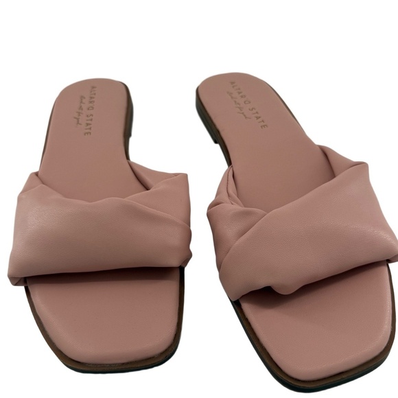 Altar'd State Sandals Womens US 8.5 Pink Slide Knotted Strap Summer Casual Beach - Picture 2 of 10